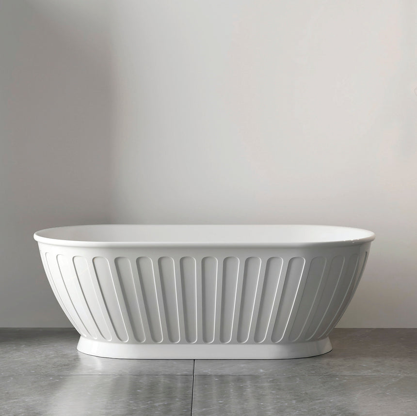 Kensington Freestanding Bath 1700mm Matt White Bath Otti Australia