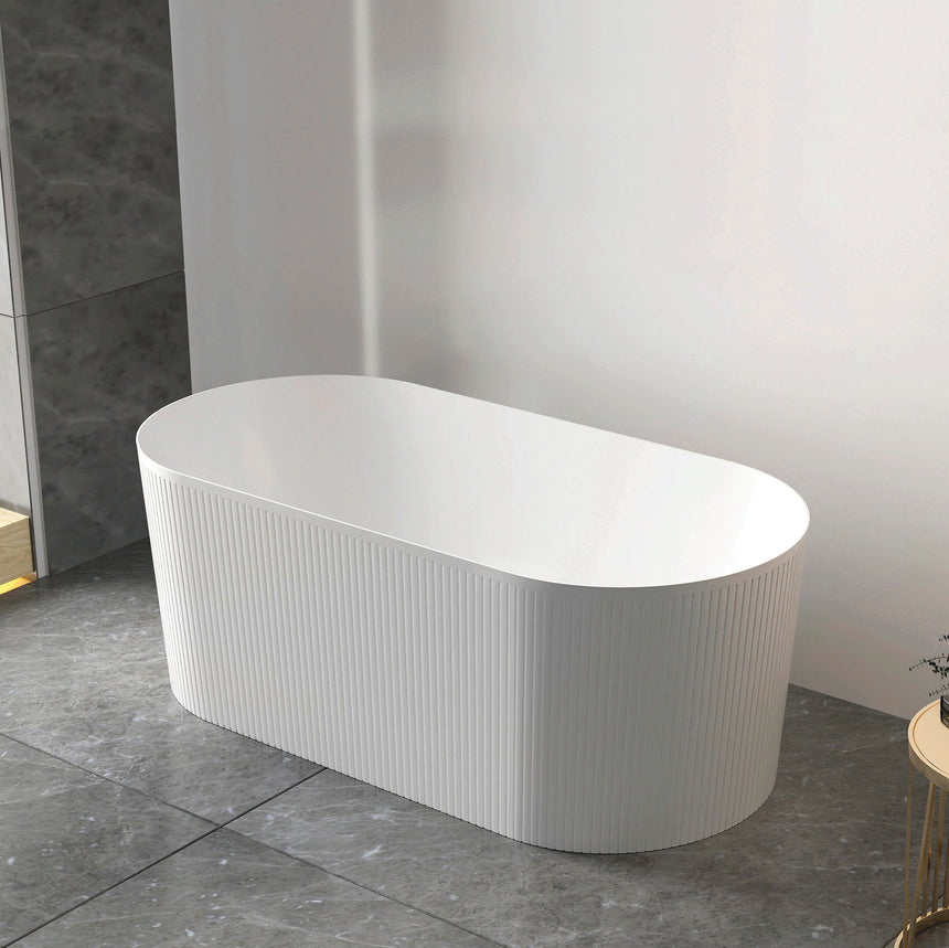 Noosa Freestanding Bath 1700mm Matt White Bath Otti Australia