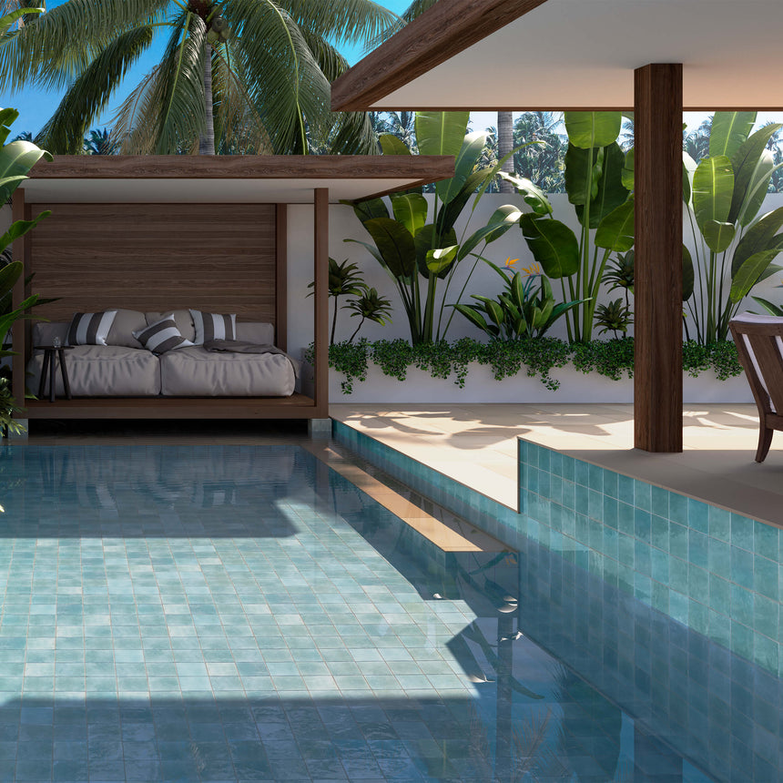 Agadir 147x147 Gloss Agua Subway Tilemall