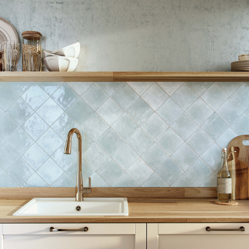 Agadir 147x147 Gloss Agua Subway Tilemall