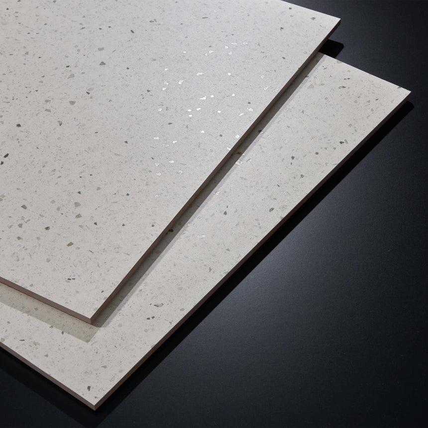Alcor Terrazzo 600x600 Matt White Terrazzo Look Tiles Dongpeng