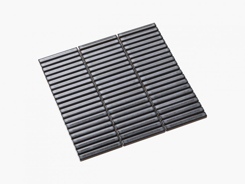 Antique Porcelain Mosaic Kit Kat 12x92 Dark Grey Gloss Porcelain Mosaic Tilemall