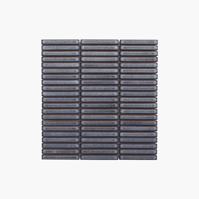 Antique Porcelain Mosaic Kit Kat 12x92 Dark Grey Gloss Porcelain Mosaic Tilemall