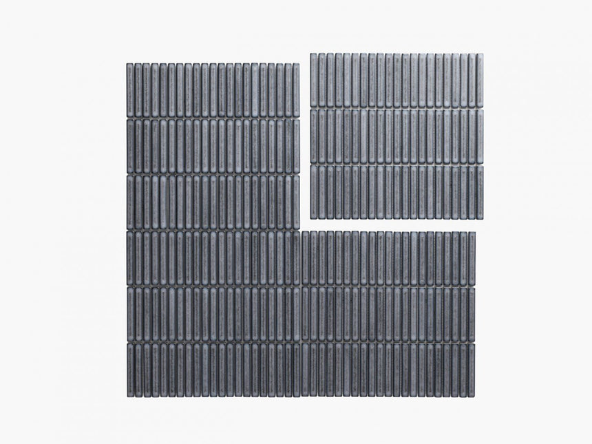 Antique Porcelain Mosaic Kit Kat 12x92 Dark Grey Gloss Porcelain Mosaic Tilemall