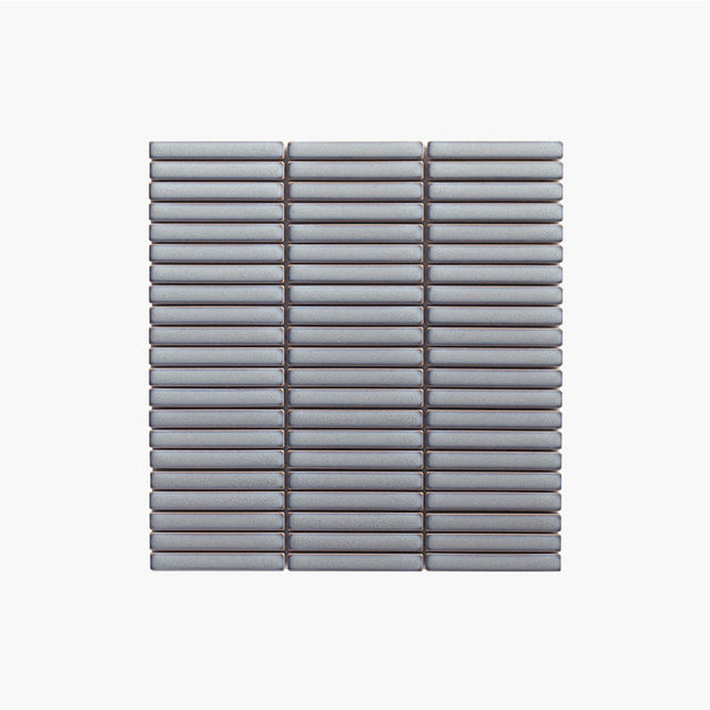 Antique Porcelain Mosaic Kit Kat 12x92 Light grey Gloss Porcelain Mosaic Tilemall