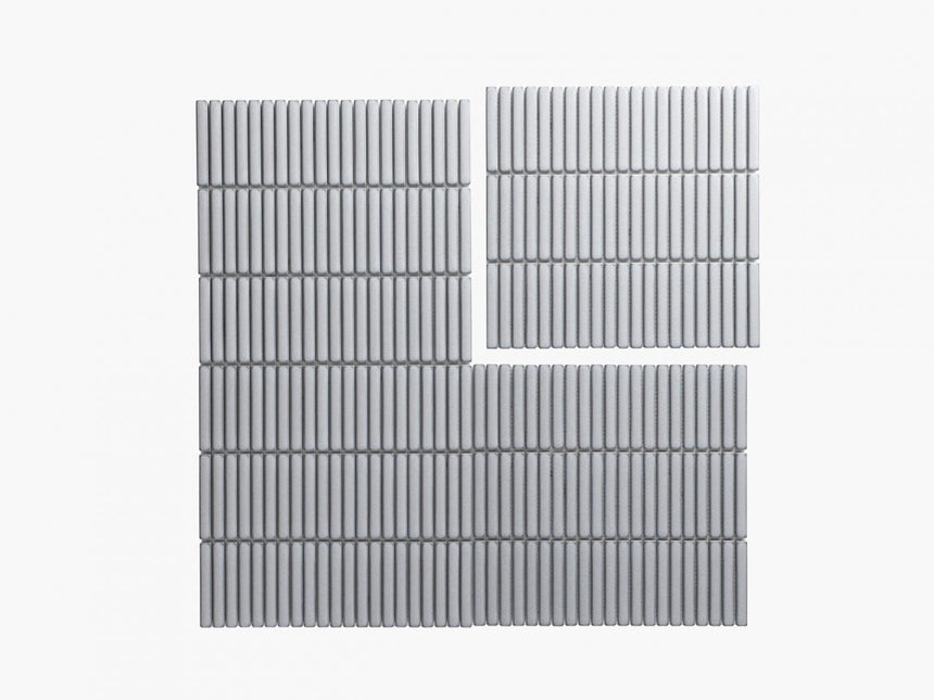 Antique Porcelain Mosaic Kit Kat 12x92 Light grey Gloss Porcelain Mosaic Tilemall