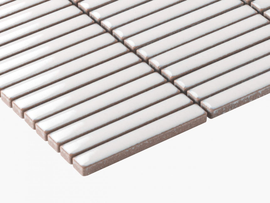 Antique Porcelain Mosaic Kit Kat 12x92 White Gloss Porcelain Mosaic Tilemall
