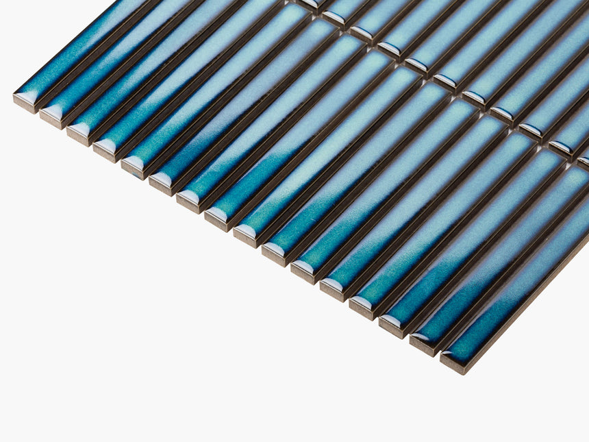 Antique Porcelain Mosaic Kit Kat 15x145 Gloss Blue Porcelain Mosaic Tilemall