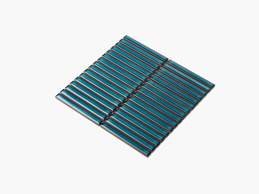 Antique Porcelain Mosaic Kit Kat 15x145 Gloss Blue Porcelain Mosaic Tilemall