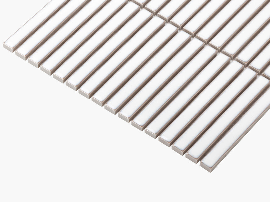 Antique Porcelain Mosaic Kit Kat 15x145 Gloss White Porcelain Mosaic Tilemall