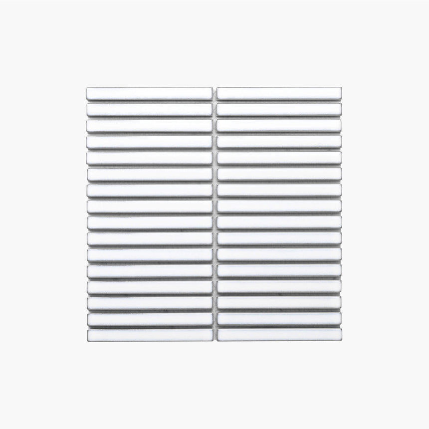 Antique Porcelain Mosaic Kit Kat 15x145 Gloss White Porcelain Mosaic Tilemall