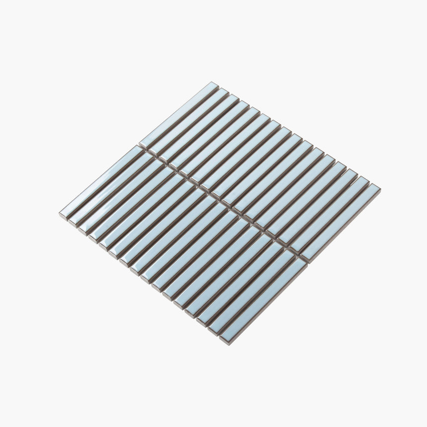 Antique Porcelain Mosaic Kit Kat 15x145 Gloss Light Blue Porcelain Mosaic Tilemall