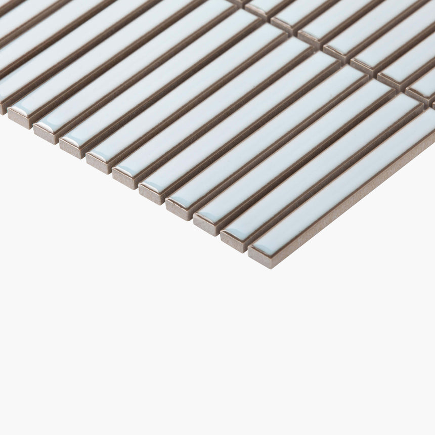 Antique Porcelain Mosaic Kit Kat 15x145 Gloss Light Blue Porcelain Mosaic Tilemall