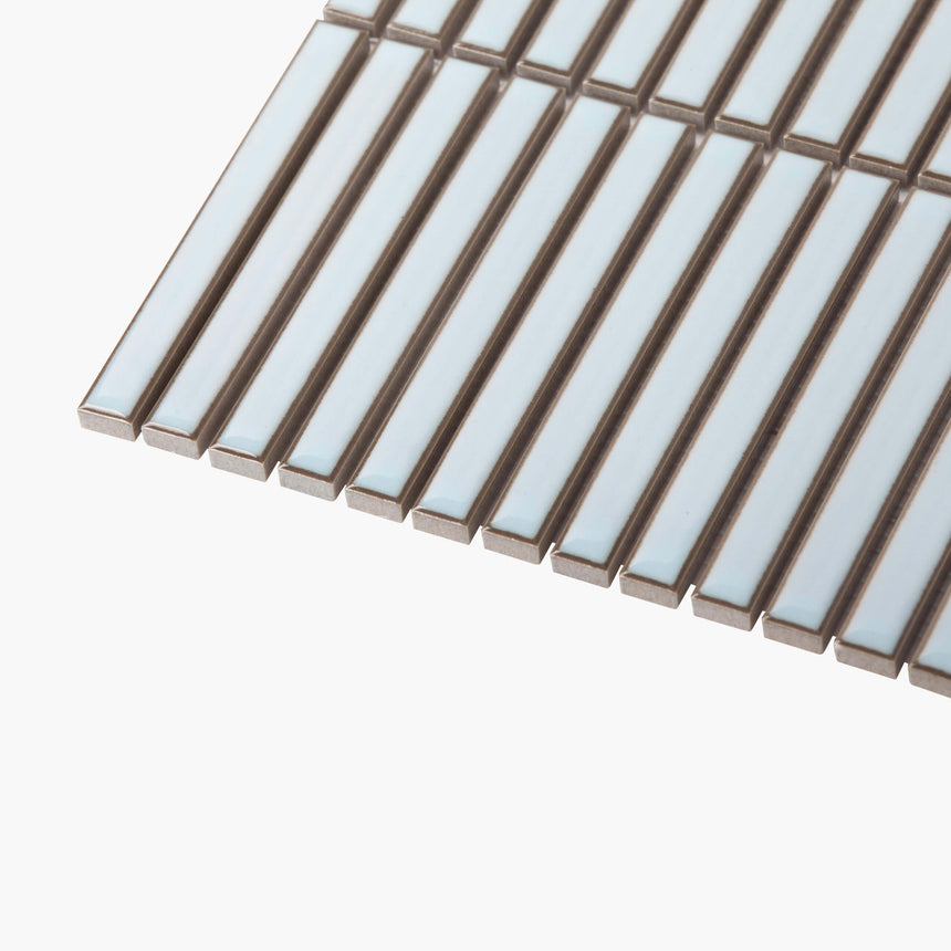 Antique Porcelain Mosaic Kit Kat 15x145 Gloss Light Blue Porcelain Mosaic Tilemall