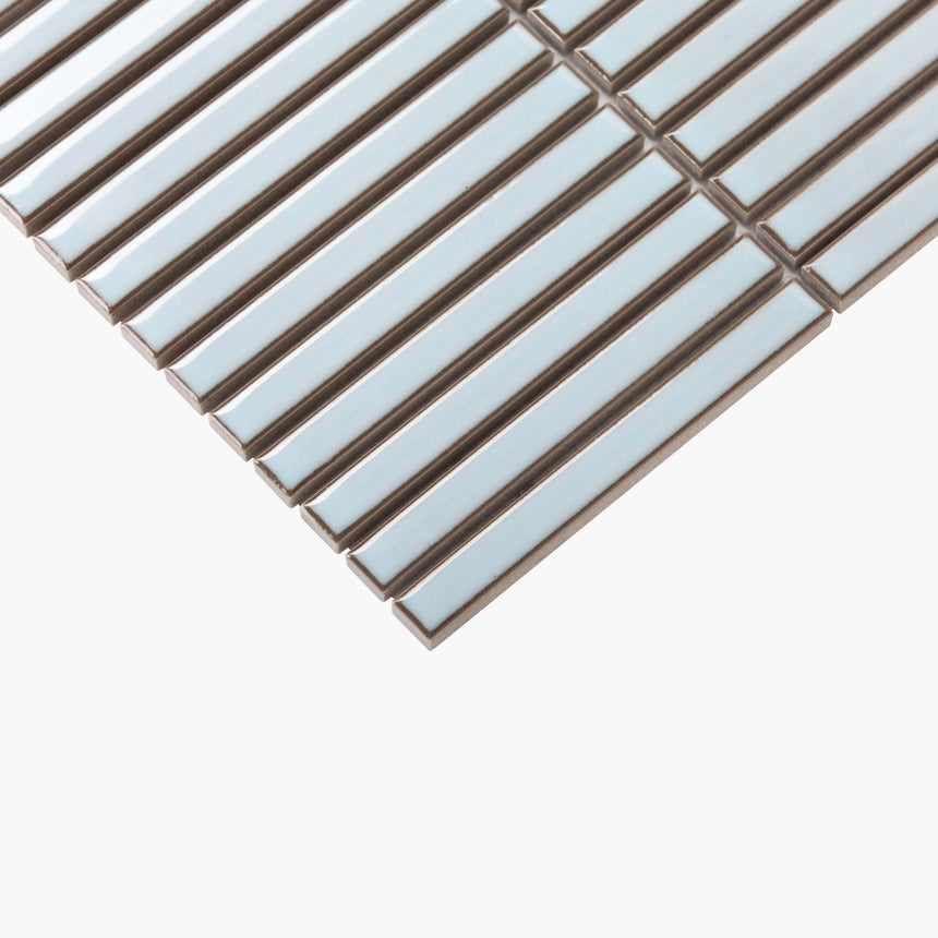 Antique Porcelain Mosaic Kit Kat 15x145 Gloss Light Blue Porcelain Mosaic Tilemall