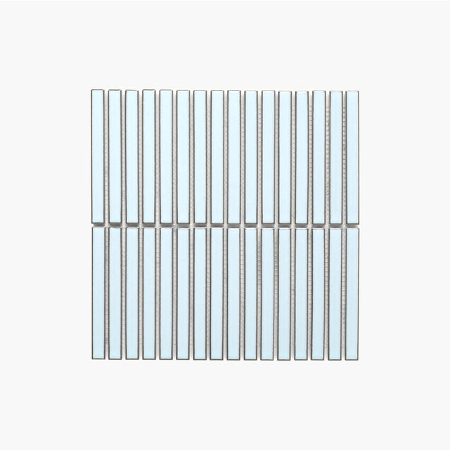 Antique Porcelain Mosaic Kit Kat 15x145 Gloss Light Blue Sample Sample Tilemall