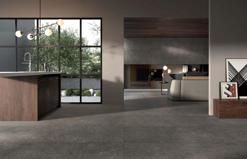 Stone Arena 600x600 Matt Dark Grey Stone Look Tiles Dongpeng