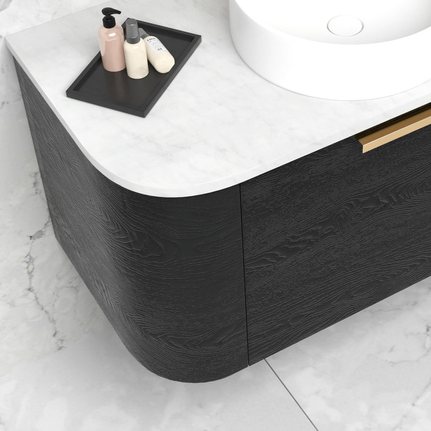 Bondi Black Oak Double Basin Vanity Vanity Otti Australia