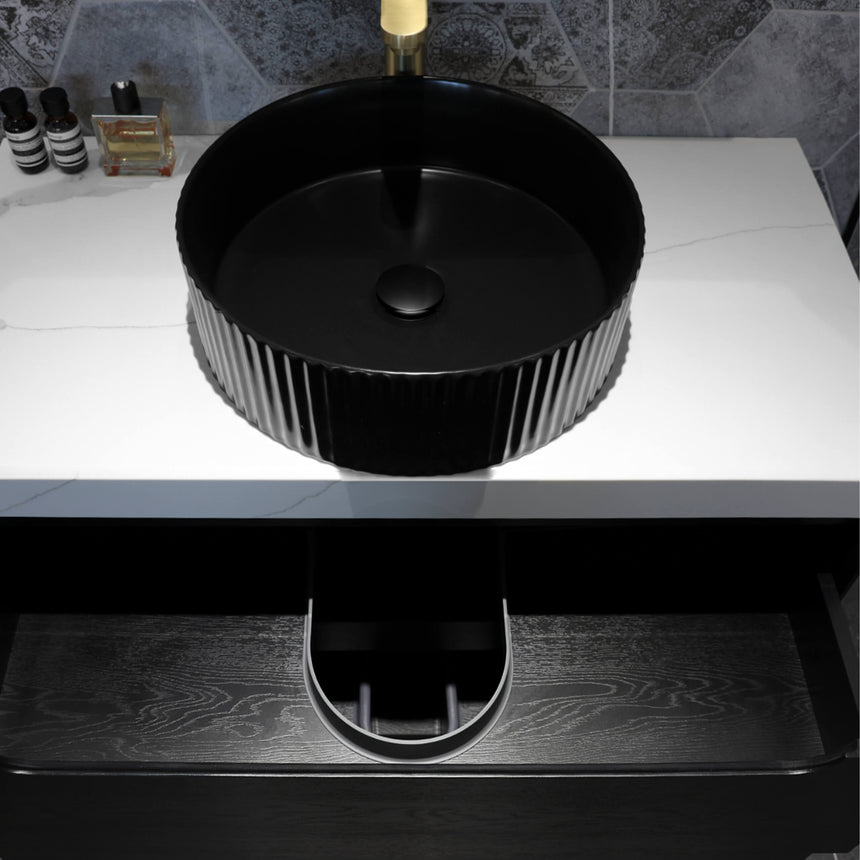 Marlo Above Counter Basin 400mm Round Matte Black Bathroom Basin Otti Australia