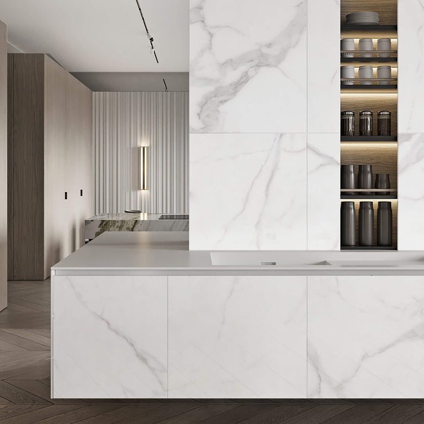 Bianco Statuario 1200x600 Matt White Marble Look Tiles Tilemall