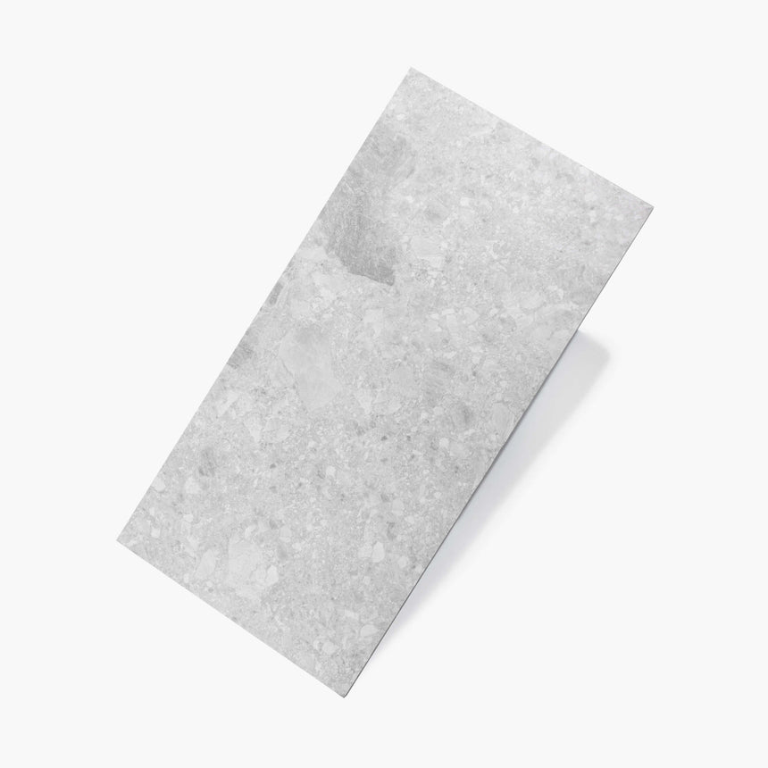 Big Terrazzo 600x300 Matt Light Grey Terrazzo Look Tiles Tilemall