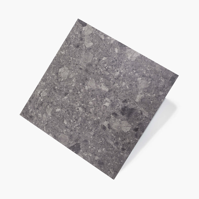 Big Terrazzo 600x600 Matt Dark Grey Terrazzo Look Tiles Tilemall