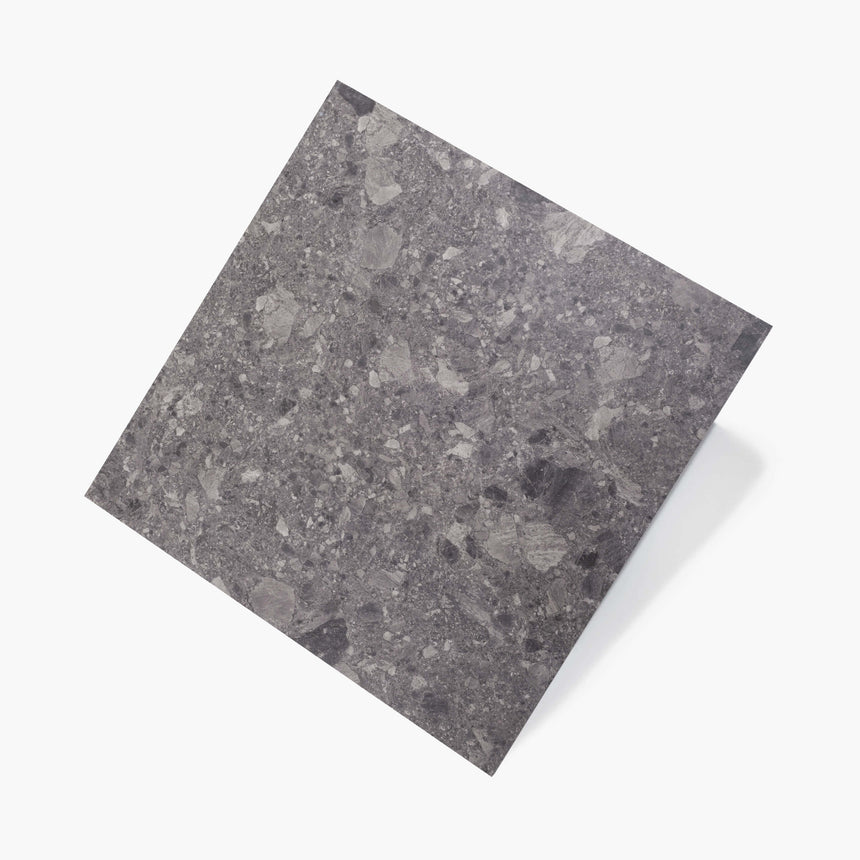 Big Terrazzo 600x600 Matt Dark Grey Terrazzo Look Tiles Tilemall