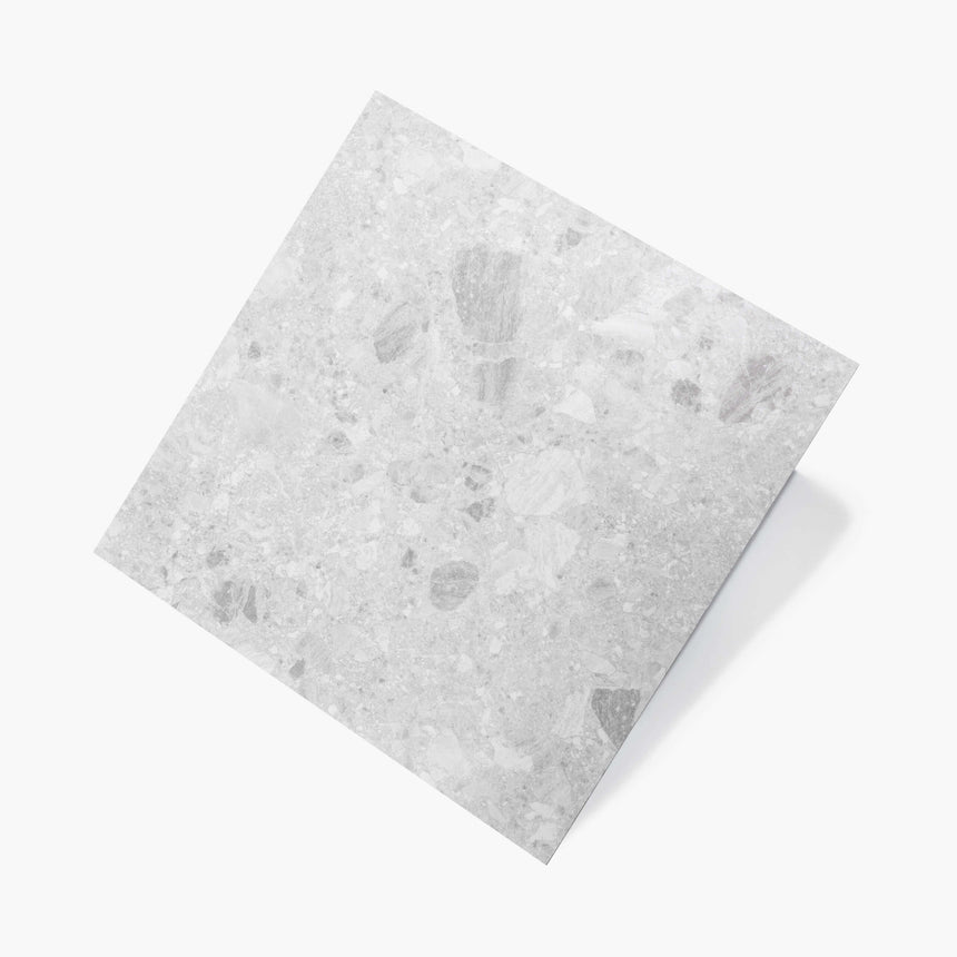 Big Terrazzo 600x600 Matt Light Grey Terrazzo Look Tiles Tilemall