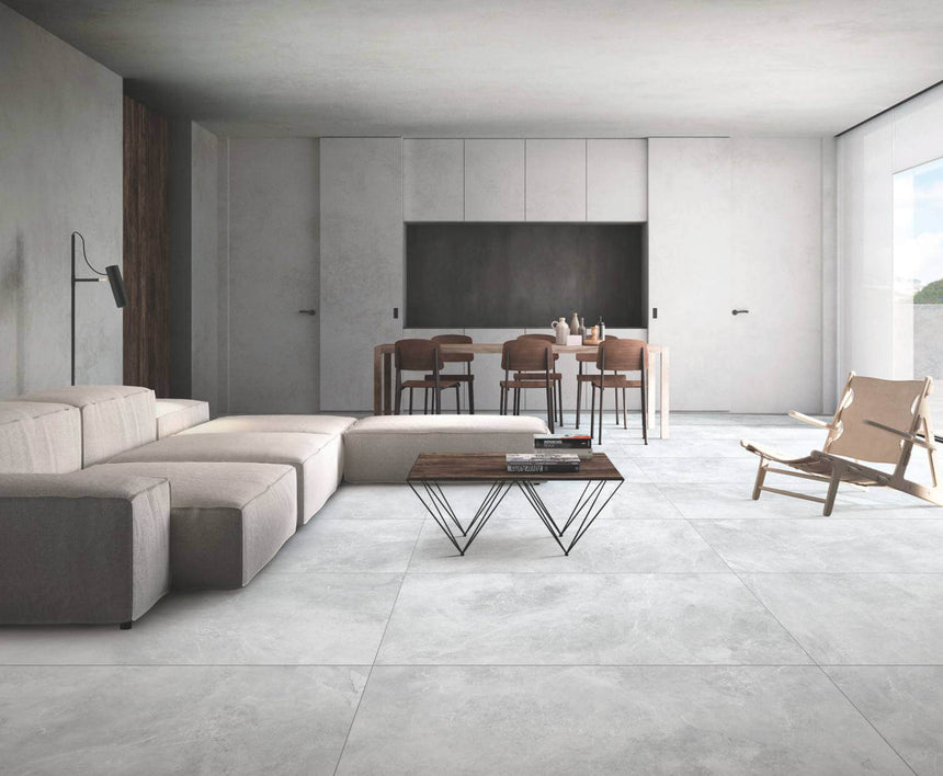 Cassio 600x600 Matt Sky Grey Stone Look Tiles Tilemall