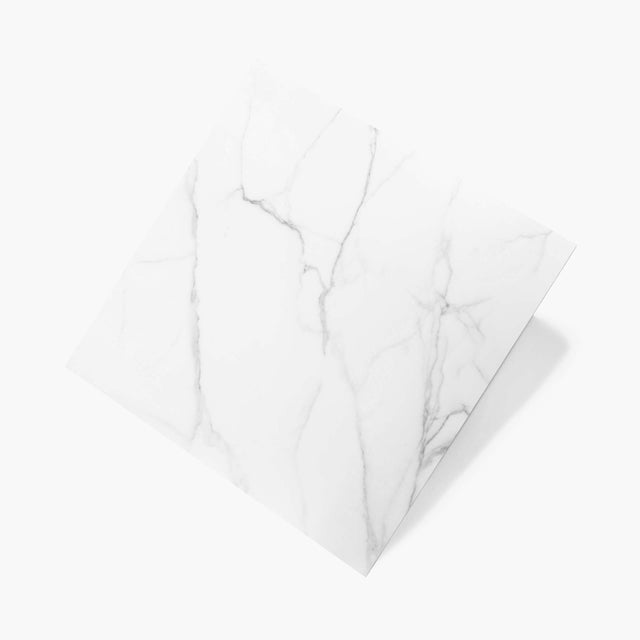 Calacatta Deluxe 600x600 Honed White Marble Look Tiles Tilemall