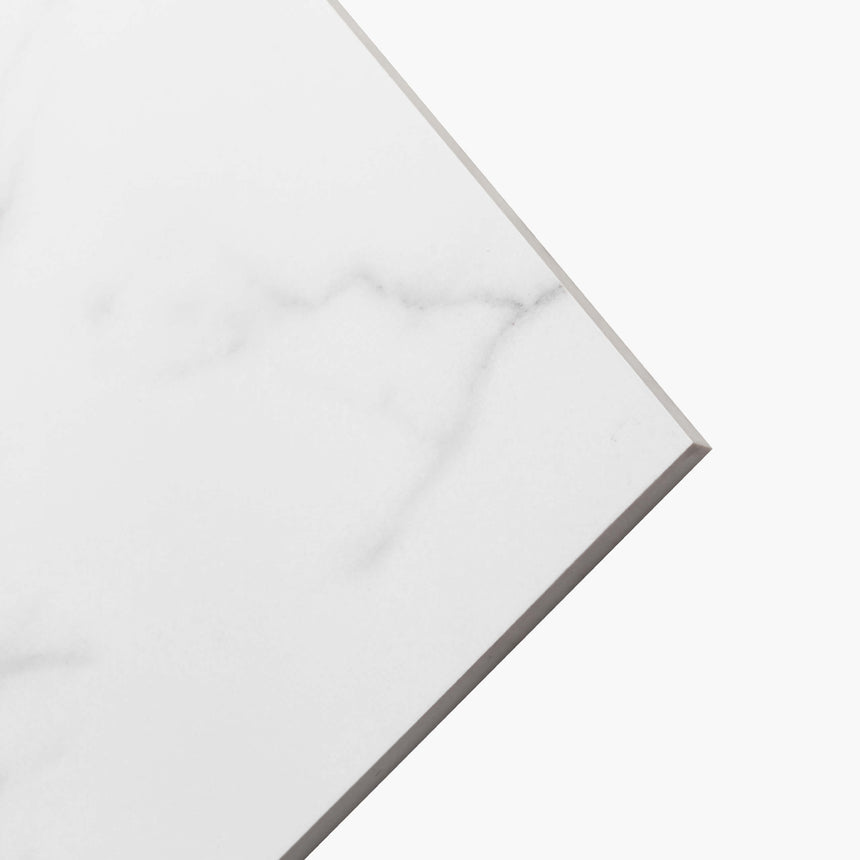 Calacatta Deluxe 600x600 Honed White Marble Look Tiles Tilemall