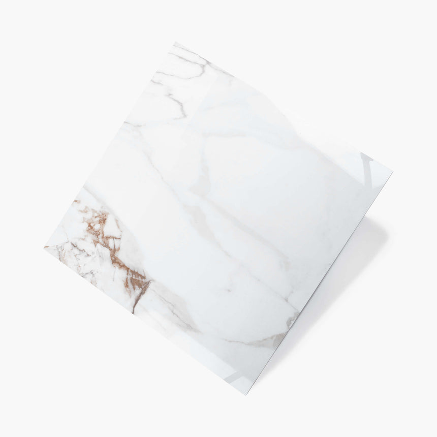 Calacutta Oro 600x600 Polished White Marble Look Tiles Tilemall