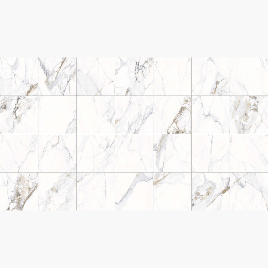 Calacutta Oro 600x600 Polished White Marble Look Tiles Tilemall