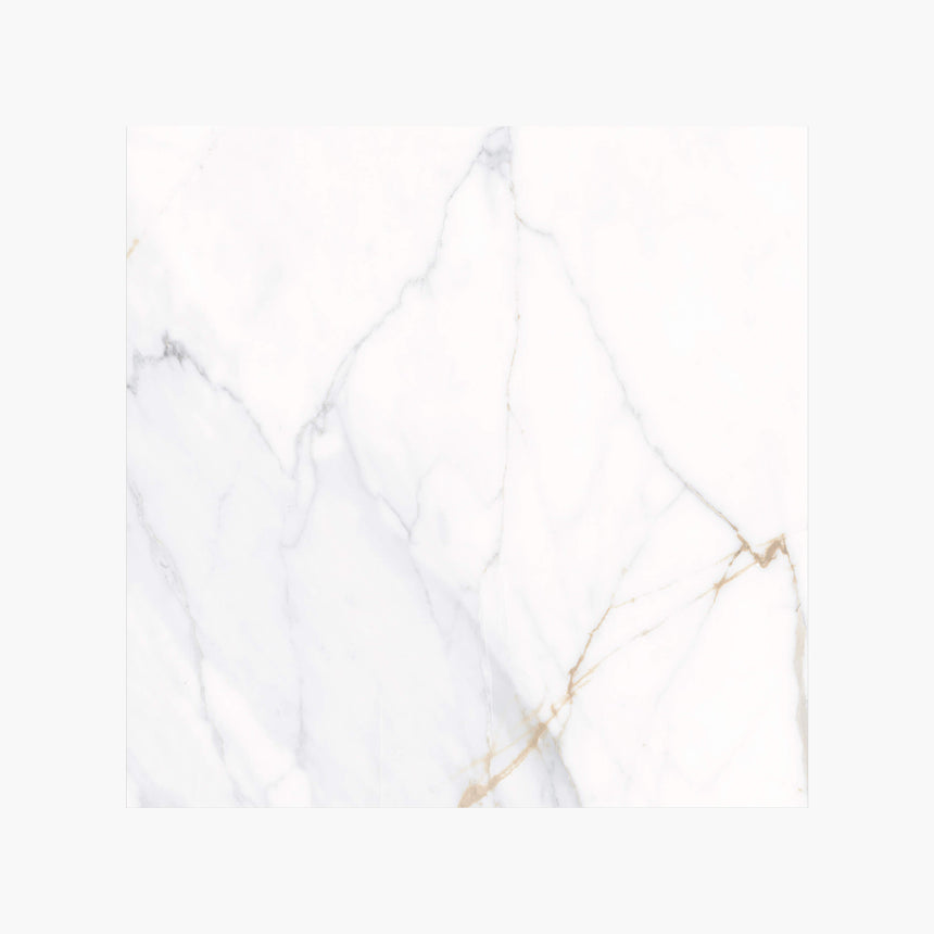 Calacutta Oro 600x600 Polished White Marble Look Tiles Tilemall