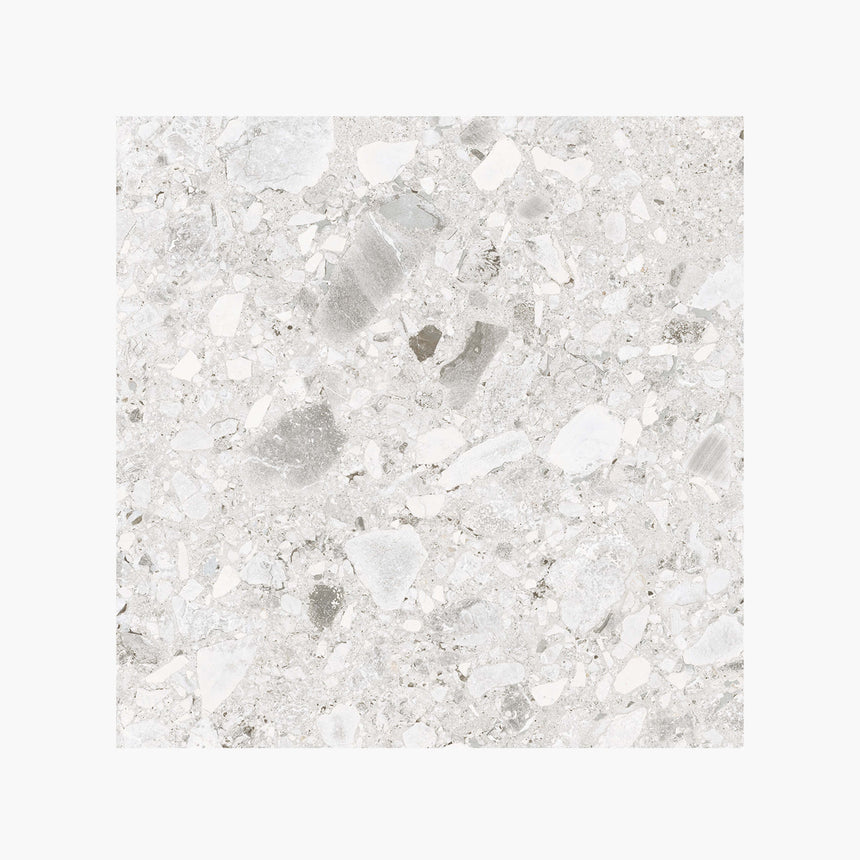 Ceppo Stone 600x600 Surface Tec Light Grey Terrazzo Look Tiles Tilemall
