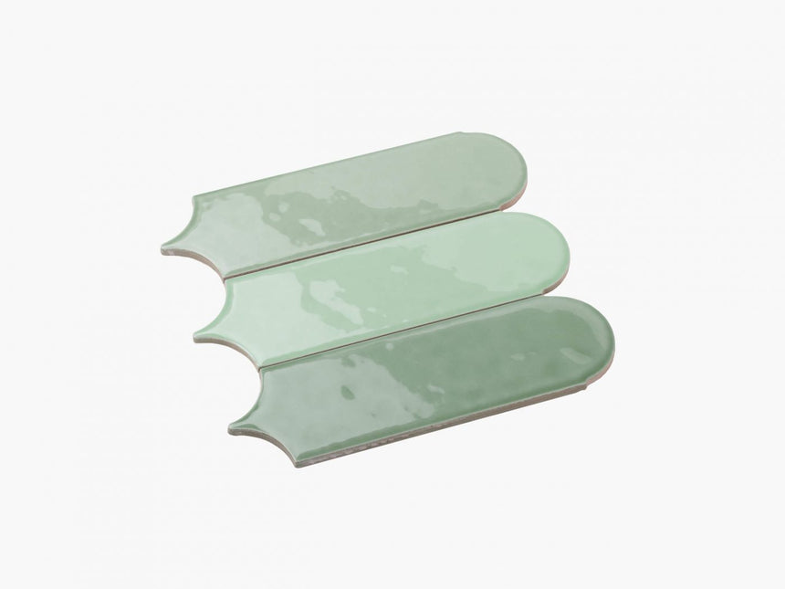 Ceramics Feather 90x300 Gloss Green 3 in 1 Subway Tilemall