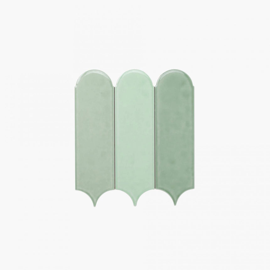 Ceramics Feather 90x300 Gloss Green 3 in 1 Subway Tilemall