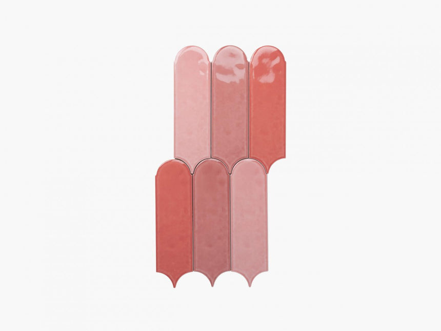 Ceramics Feather 90x300 Gloss Pink 3 in 1 Subway Tilemall