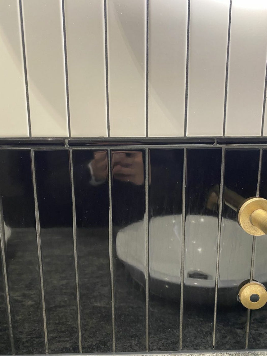 Ceramics Flat Tile 60x400 Gloss Black Subway Tilemall