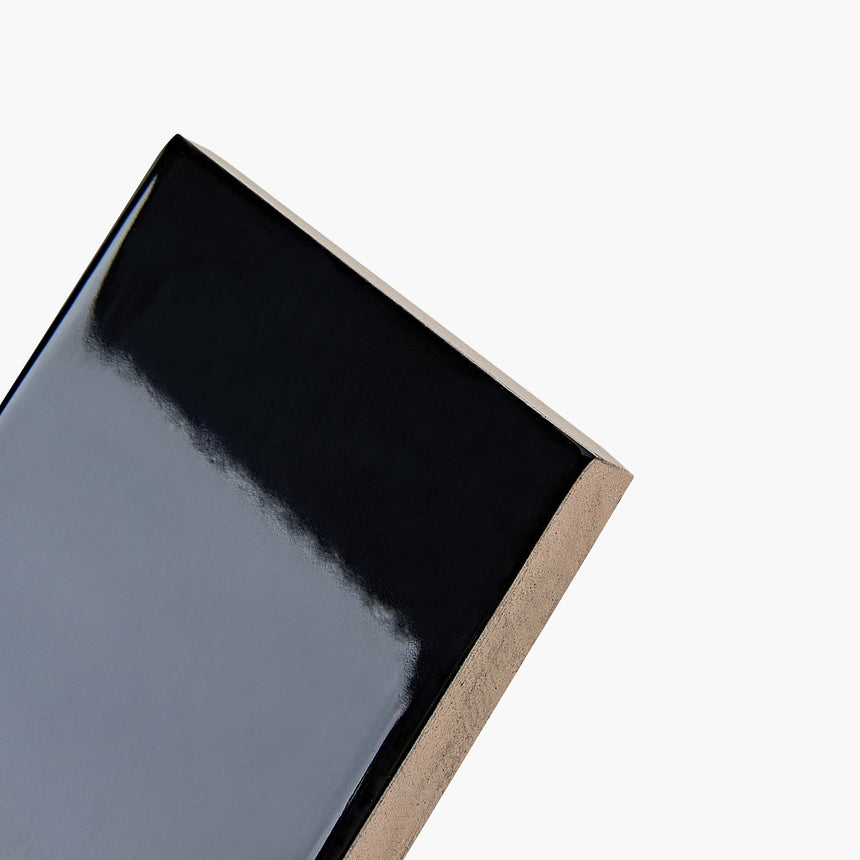 Ceramics Flat Tile 60x400 Gloss Black Subway Tilemall