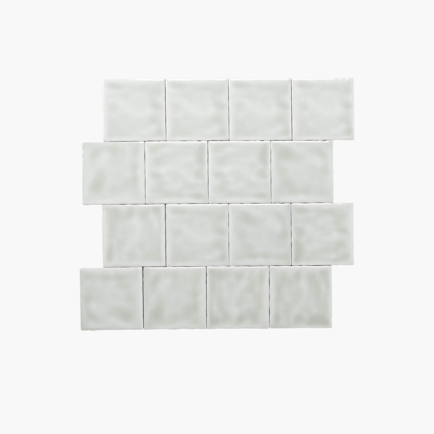 Ceramics Small Square Tile 100x100 Gloss Sage Green Subway Tilemall