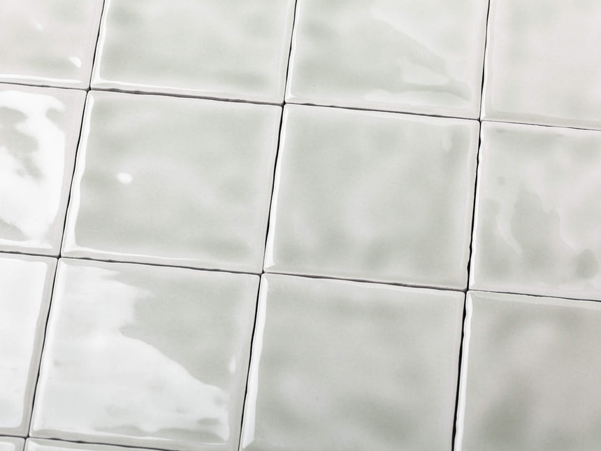 Ceramics Small Square Tile 100x100 Gloss Sage Green Subway Tilemall
