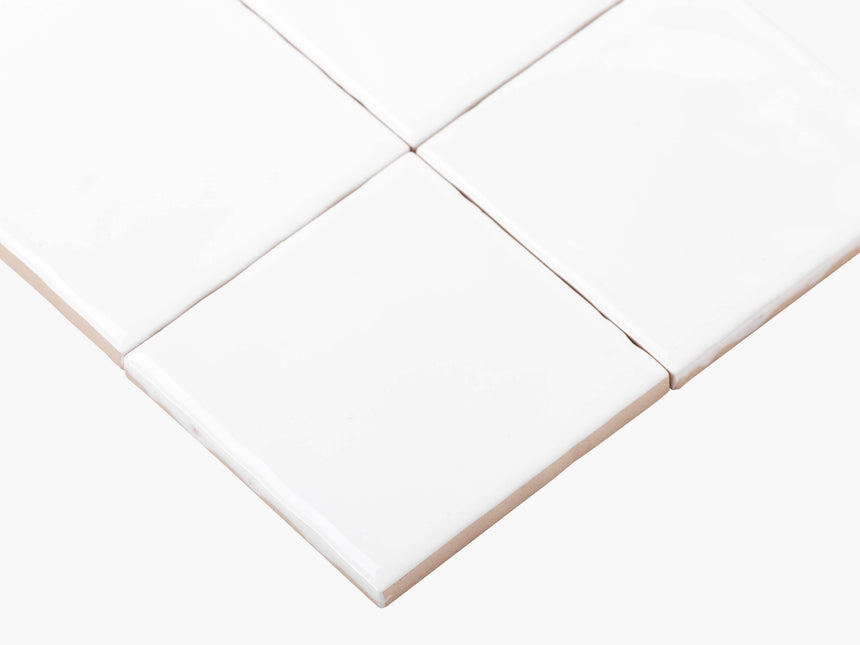 Ceramics Small Square Tile 100x100 Gloss White Subway Tilemall