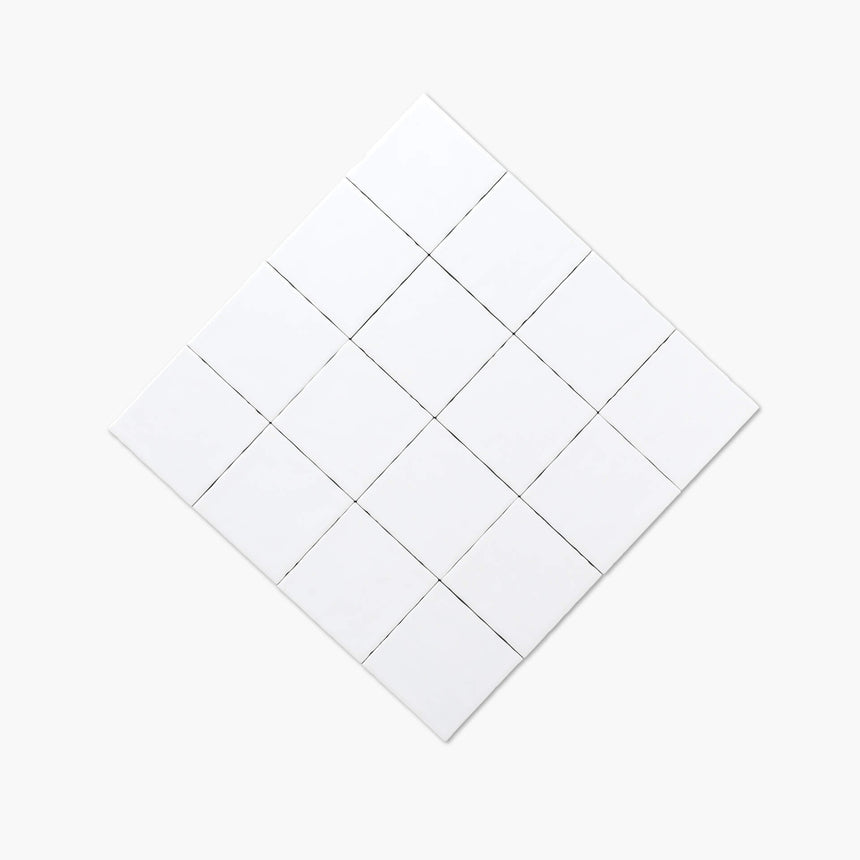 Ceramics Small Square Tile 100x100 Gloss White Subway Tilemall