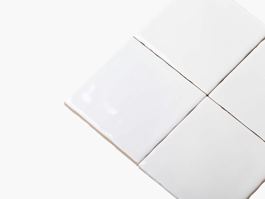 Ceramics Small Square Tile 100x100 Gloss White Subway Tilemall