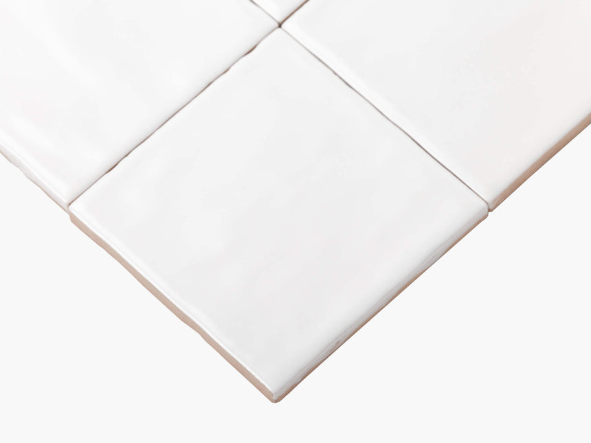 Ceramics Small Square Tile 100x100 Matt White Subway Tilemall