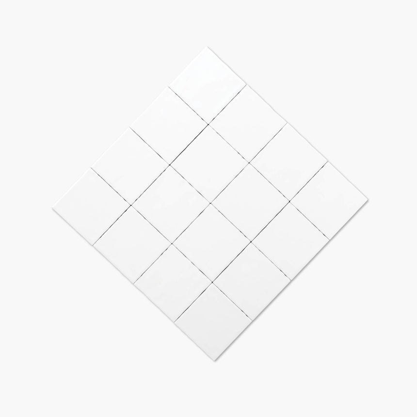 Ceramics Small Square Tile 100x100 Matt White Subway Tilemall