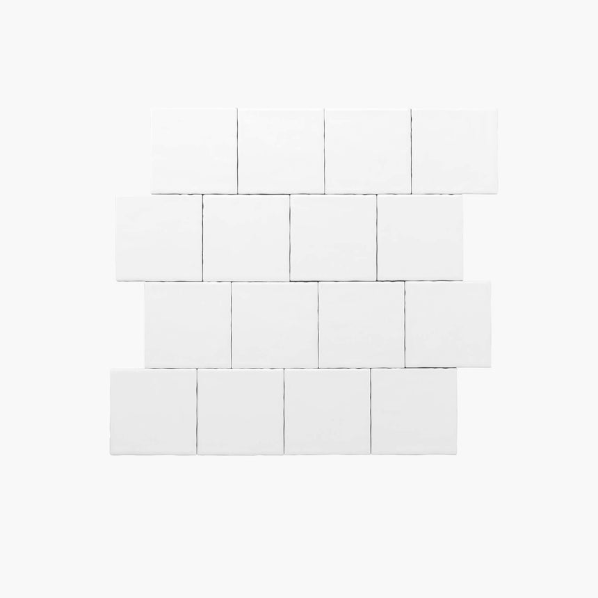 Ceramics Small Square Tile 100x100 Matt White Subway Tilemall