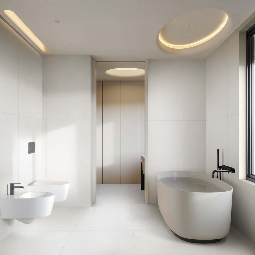 Cocos 1500x750 Matt Frost White Concrete Look Tiles Dongpeng