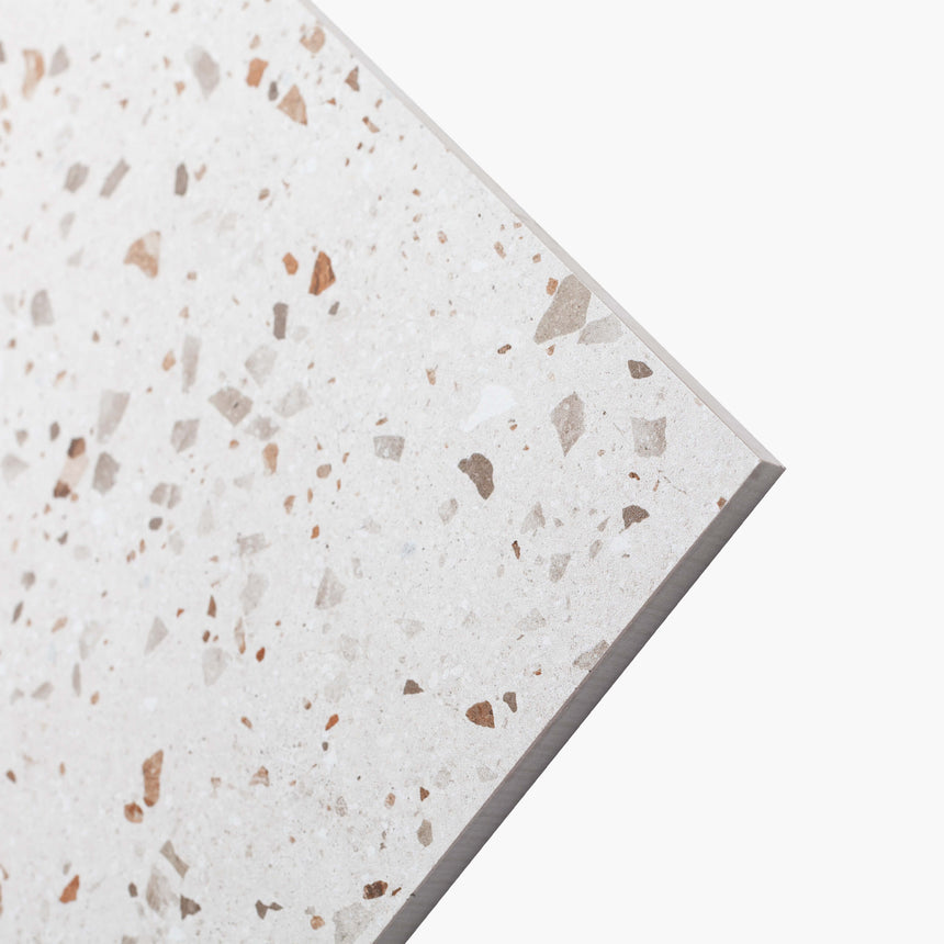 Color Terrazzo 600x600 Satin White Terrazzo Look Tiles Dongpeng